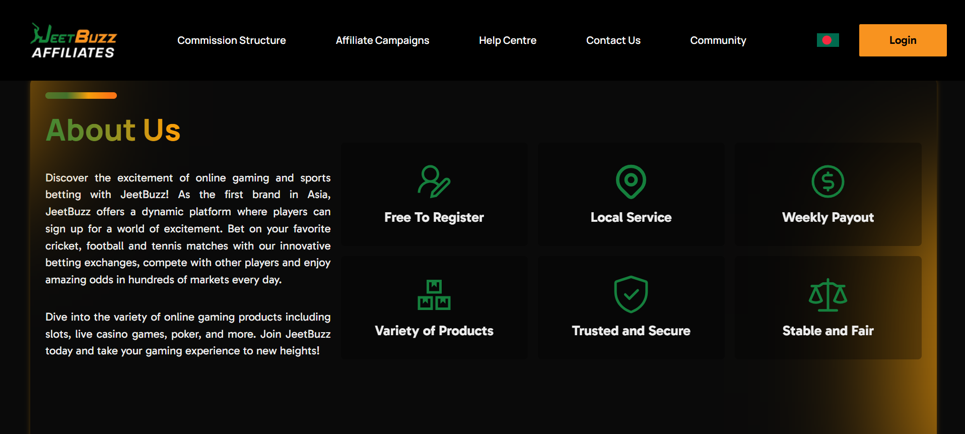 Revenue share model of Jeetwin Bangladesh affiliate